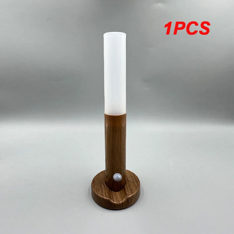 Night Light Motion Sensor Wall Lamps Rechargeable Wall Sconces Magnetic Wall Lights Wooden Wall Lighting for Bedroom Stair