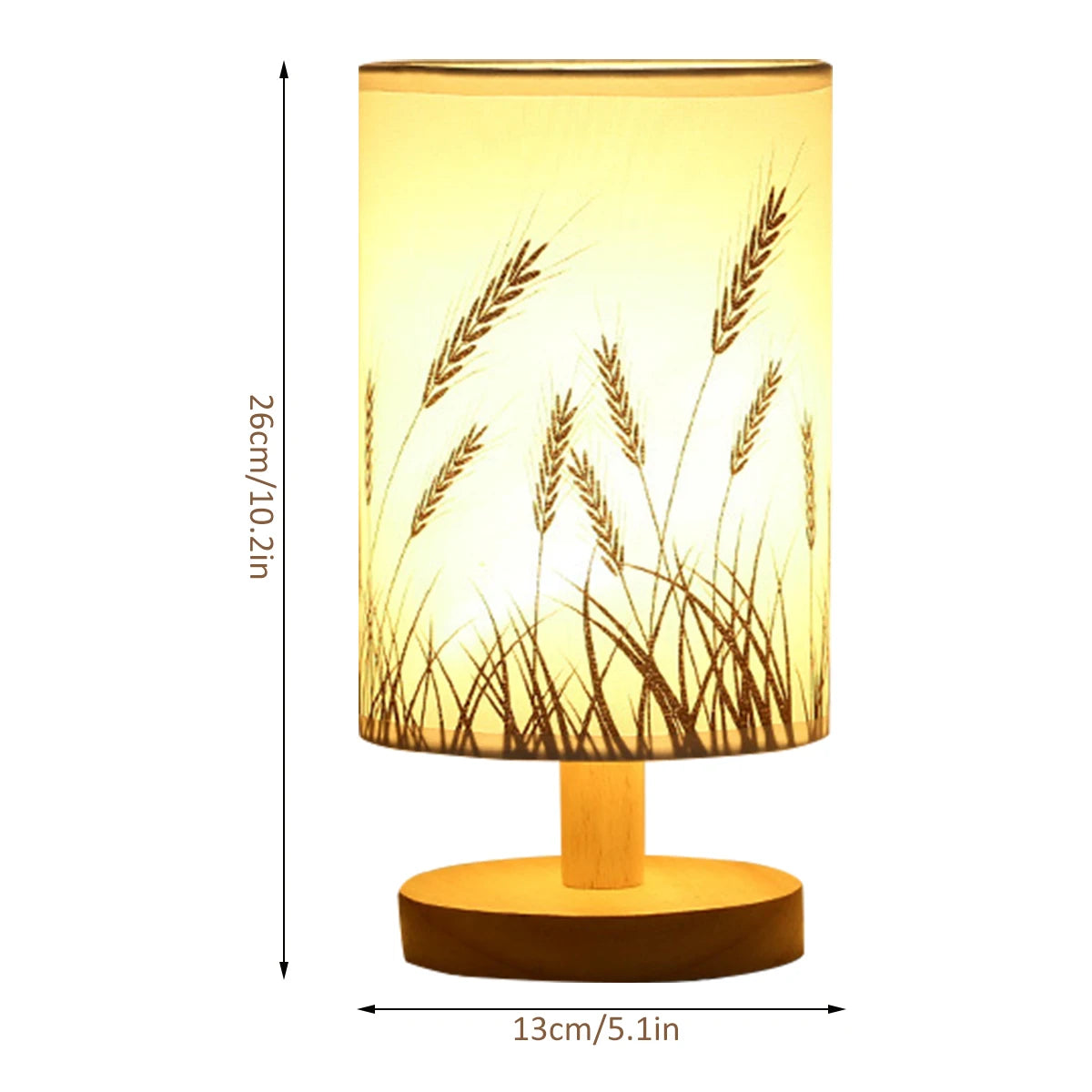 2/1PC Solid Wood Night Lamp Linen Table Lamp LED Desk Lamp Eye Protection Nightstand Lamp USB Powered Beside Lamp Bedroom Decor