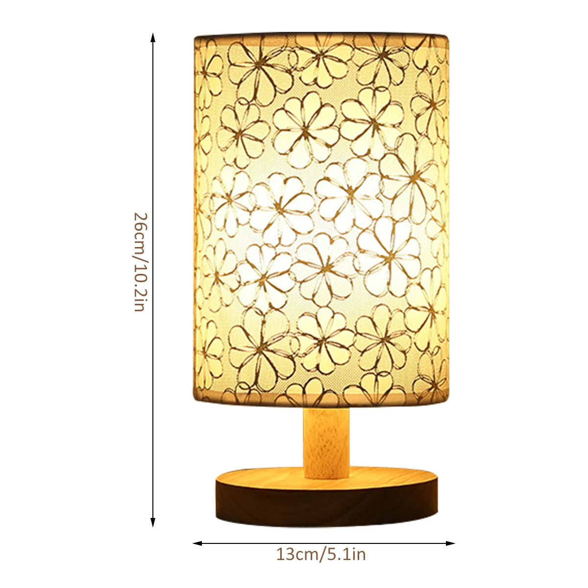 2/1PC Solid Wood Night Lamp Linen Table Lamp LED Desk Lamp Eye Protection Nightstand Lamp USB Powered Beside Lamp Bedroom Decor