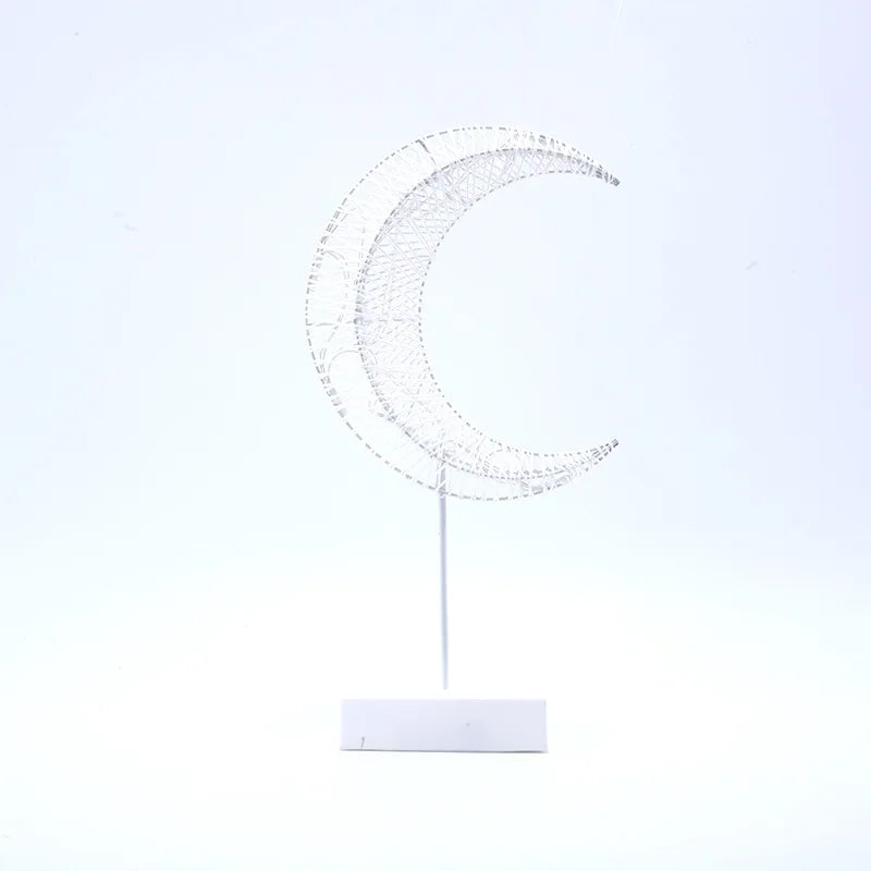 Led Rattan Night Light Star Moon Modelling Table Lamp Romantic Bedroom Decoration Hollow Rattan Night Light Ambient Light